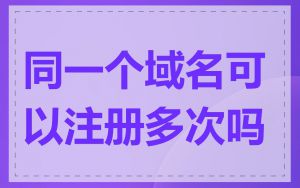 同一个域名可以注册多次吗
