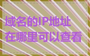 域名的IP地址在哪里可以查看