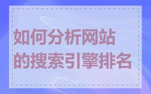 如何分析网站的搜索引擎排名