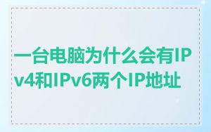 一台电脑为什么会有IPv4和IPv6两个IP地址