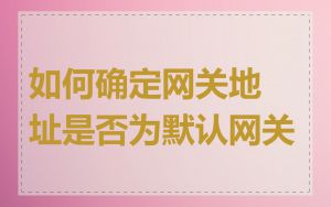 如何确定网关地址是否为默认网关