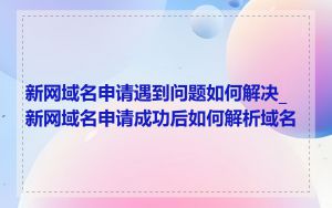 新网域名申请遇到问题如何解决_新网域名申请成功后如何解析域名