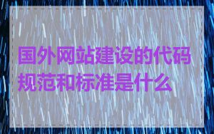 国外网站建设的代码规范和标准是什么