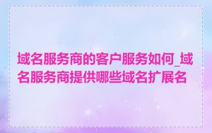 域名服务商的客户服务如何_域名服务商提供哪些域名扩展名