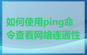 如何使用ping命令查看网络连通性