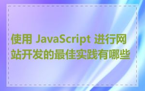 使用 JavaScript 进行网站开发的最佳实践有哪些
