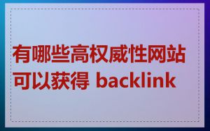 有哪些高权威性网站可以获得 backlink
