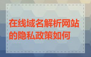 在线域名解析网站的隐私政策如何