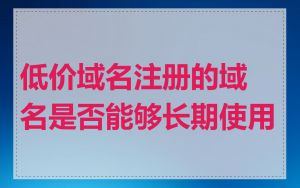 低价域名注册的域名是否能够长期使用