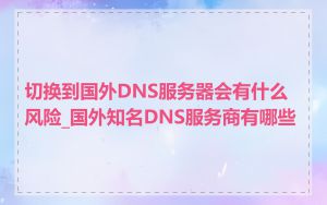 切换到国外DNS服务器会有什么风险_国外知名DNS服务商有哪些