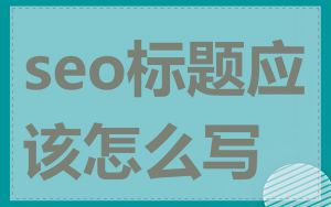 seo标题应该怎么写