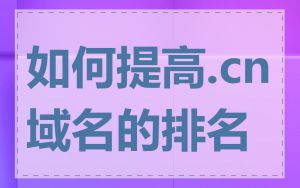 如何提高.cn域名的排名