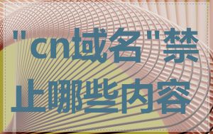 "cn域名"禁止哪些内容