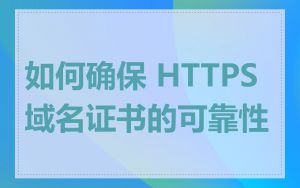 如何确保 HTTPS 域名证书的可靠性