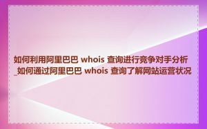 如何利用阿里巴巴 whois 查询进行竞争对手分析_如何通过阿里巴巴 whois 查询了解网站运营状况