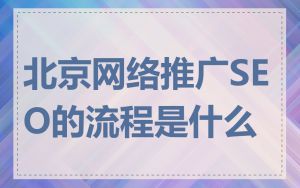 北京网络推广SEO的流程是什么