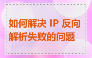 如何解决 IP 反向解析失败的问题