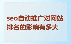 seo自动推广对网站排名的影响有多大