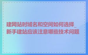 建网站时域名和空间如何选择_新手建站应该注意哪些技术问题
