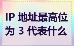 IP 地址最高位为 3 代表什么