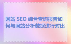 网站 SEO 综合查询报告如何与网站分析数据进行对比