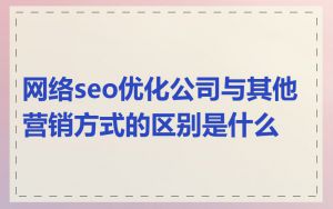 网络seo优化公司与其他营销方式的区别是什么