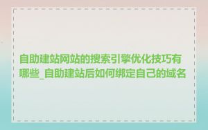 自助建站网站的搜索引擎优化技巧有哪些_自助建站后如何绑定自己的域名
