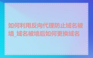 如何利用反向代理防止域名被墙_域名被墙后如何更换域名