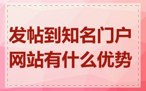 发帖到知名门户网站有什么优势