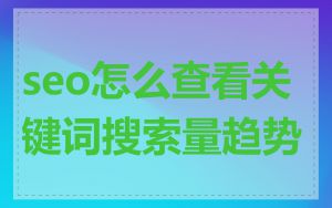 seo怎么查看关键词搜索量趋势