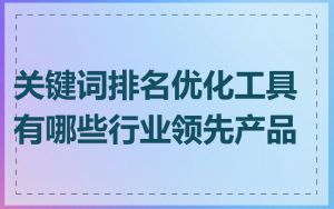 关键词排名优化工具有哪些行业领先产品