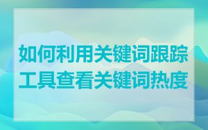如何利用关键词跟踪工具查看关键词热度