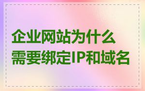 企业网站为什么需要绑定IP和域名