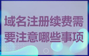 域名注册续费需要注意哪些事项