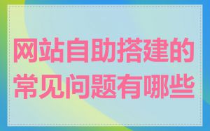 网站自助搭建的常见问题有哪些