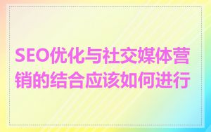 SEO优化与社交媒体营销的结合应该如何进行