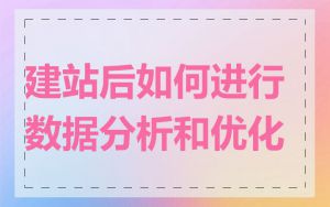 建站后如何进行数据分析和优化