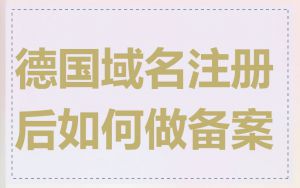 德国域名注册后如何做备案