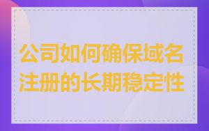 公司如何确保域名注册的长期稳定性