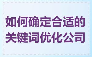 如何确定合适的关键词优化公司