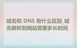 域名和 DNS 有什么区别_域名解析到网站需要多长时间