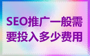 SEO推广一般需要投入多少费用