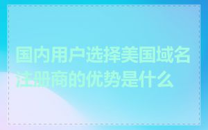 国内用户选择美国域名注册商的优势是什么