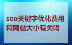 seo关键字优化费用和网站大小有关吗