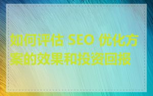 如何评估 SEO 优化方案的效果和投资回报