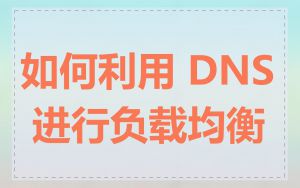 如何利用 DNS 进行负载均衡