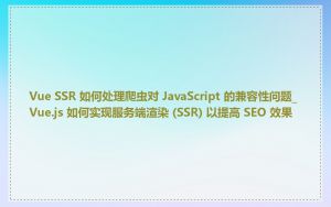 Vue SSR 如何处理爬虫对 JavaScript 的兼容性问题_Vue.js 如何实现服务端渲染 (SSR) 以提高 SEO 效果