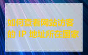 如何查看网站访客的 IP 地址所在国家
