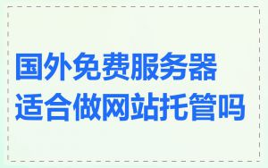 国外免费服务器适合做网站托管吗