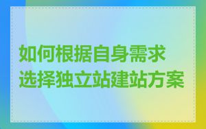 如何根据自身需求选择独立站建站方案